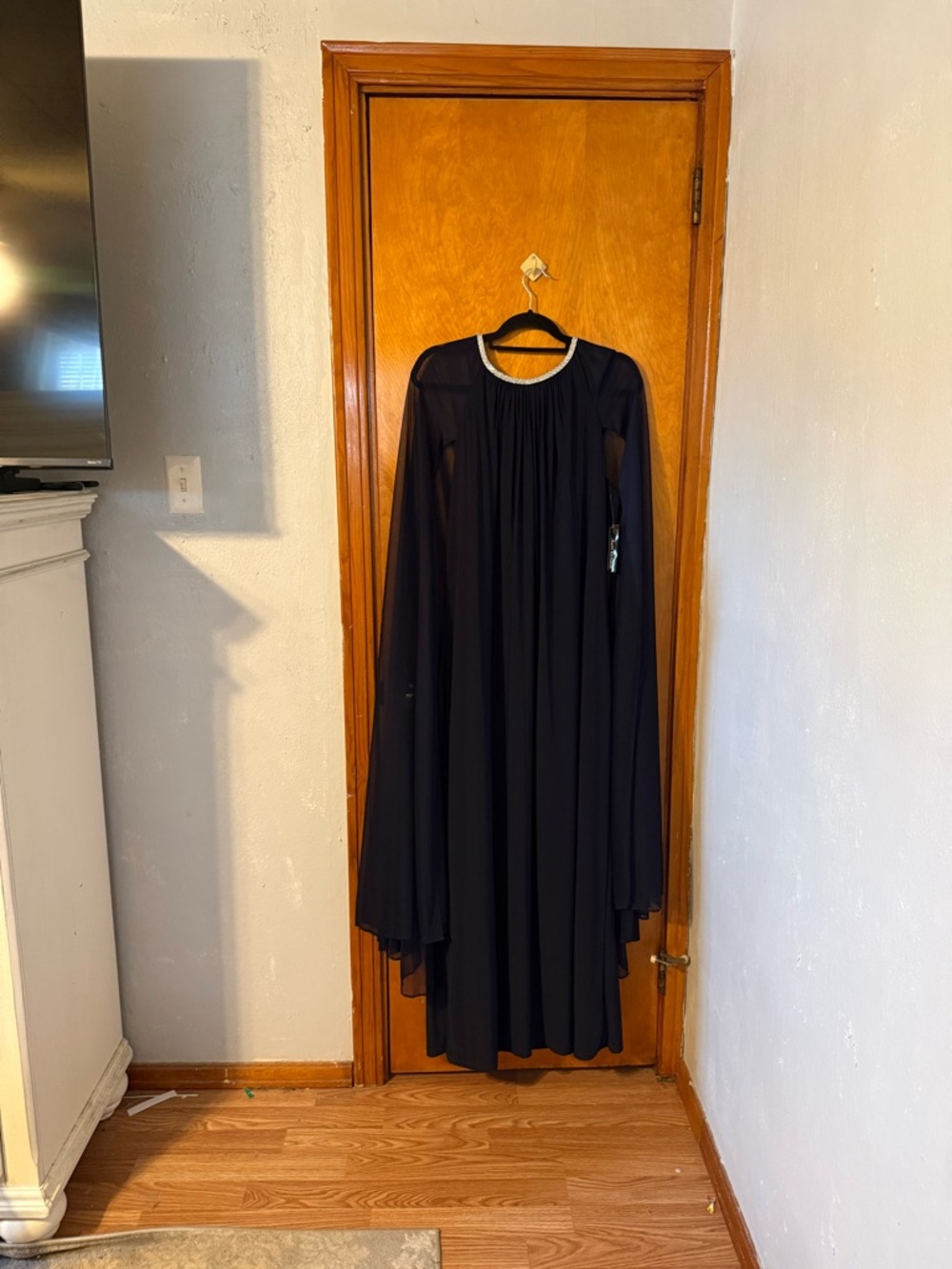R&M Richards Navy Blue Long Evening Dress Size 16
